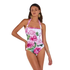 Maillot De Bain Une Piece Bustier Fleuri Amina -Swim Chic Soldes amina