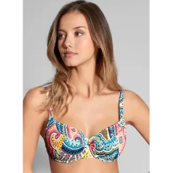 Empreinte Maillot De Bain Deux Pièces Bonnets Profonds Avec Armatures Imprimé Boheme