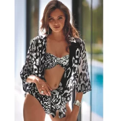 Chemise De Plage Chic Noire Et Blanche Katel