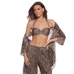 Maillot De Bain Deux Pieces Bandeau Marron Et Noir Eric