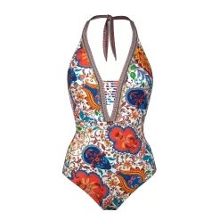 Maillot Une Pièce Sexy Tour De Cou Cashemire Libertine -Swim Chic Soldes libertine tourdecou