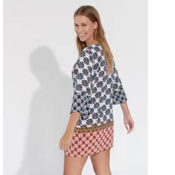 Tunique De Plage Fluide Imprimé Martina 5 Tunique De Plage Fluide Imprimé Martina -Swim Chic Soldes martina dos