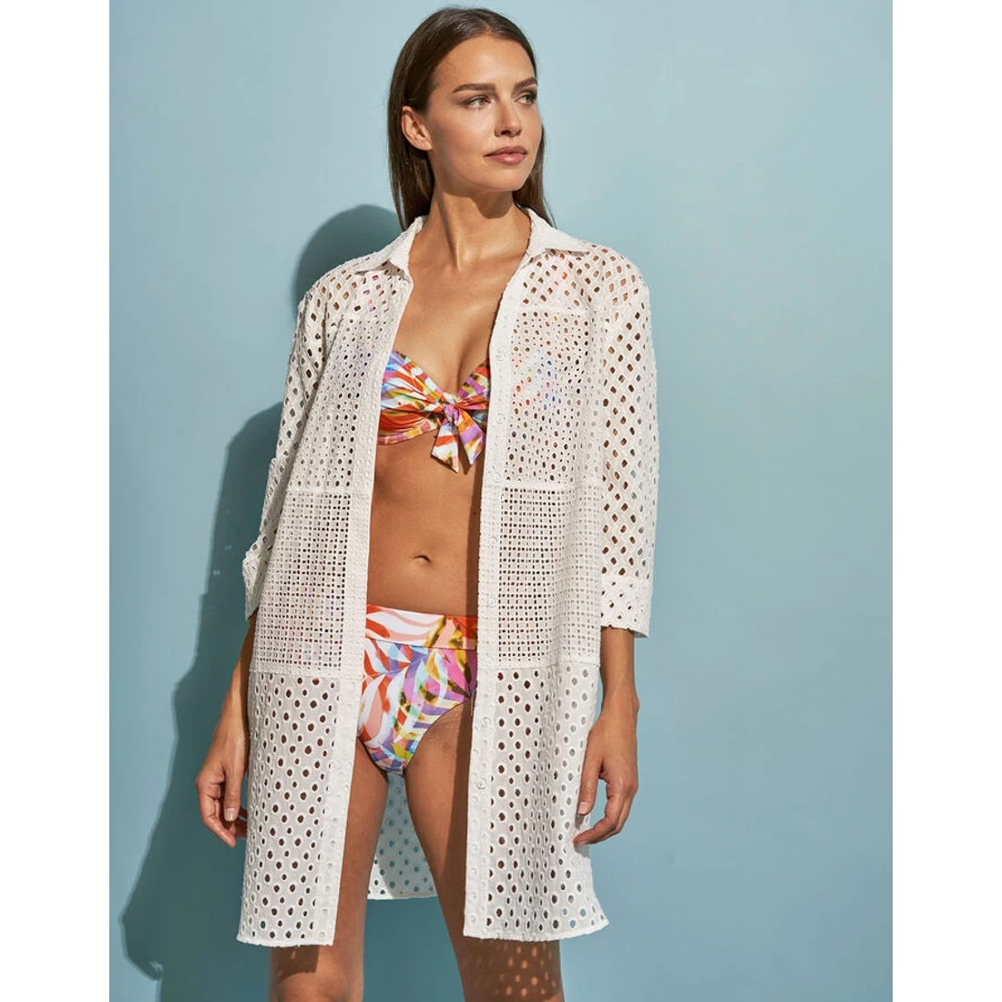 Chemisier En Crochet Blanc Chic Et Tendance 2 Chemisier En Crochet Blanc Chic Et Tendance – Image 2