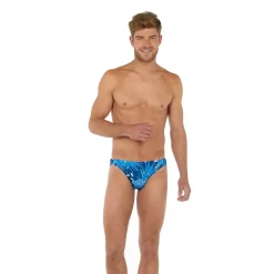 Slip De Bain Hommes Imprimé Bleu Moorea