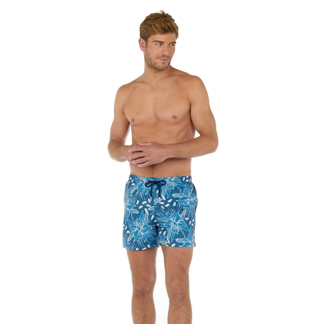 Short De Bain Imprimé Bleu Pour Hommes Moorea 1 Short De Bain Imprimé Bleu Pour Hommes Moorea