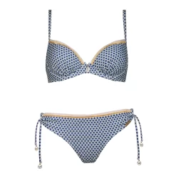 Watercult Maillot De Bain Deux Pièces Avec Coques Imprimé Bleu Et Blanc Nautic Call