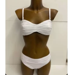 Maillot De Bain Deux Pièces Bandeau Uni Pat -Swim Chic Soldes pat blanc