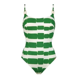 Maillot Une Pièce Avec Armatures Imprimé Vert Radiance