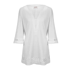 Tunique De Plage Blanche Unie Tendance
